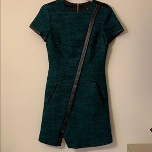 Ted Baker Tweet and Leather Dress